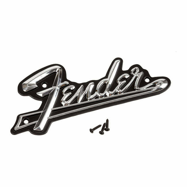 Fender Black Panel Amplifier Logo Silver/Black 0994093000