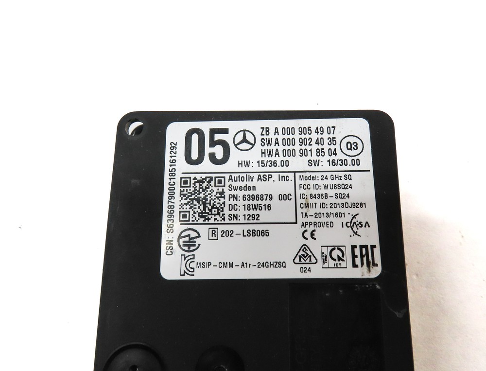 2019 MERCEDES GLC300 (X253) FRONT ACTIVE BRAKE ASSIST RADAR SENSOR MODULE