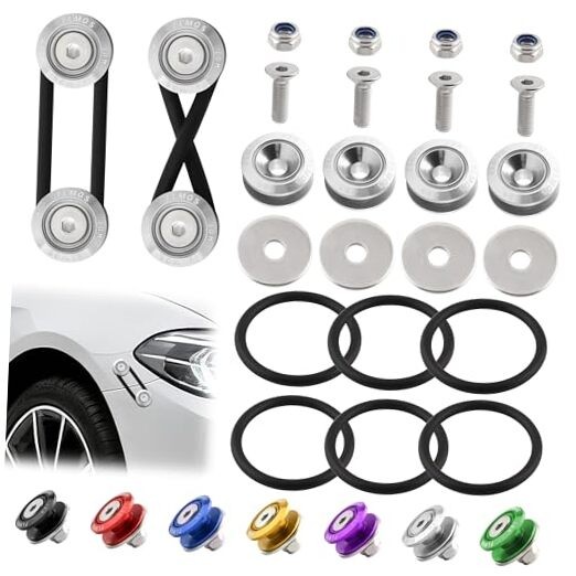 Universal Bumper Quick Release Kit, Front Rear quick release bumper 2set Silver