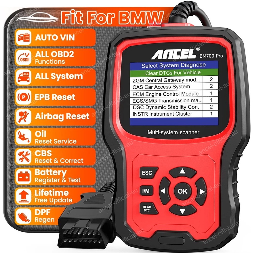 ANCEL BM700-US Battery Registration Tool for BMW Diagnostic Injector Coding -Red