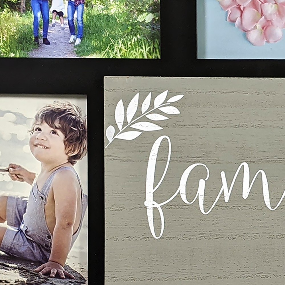 Mainstays 8-Opening Plaque Sentiment Collage Picture Frame, Black