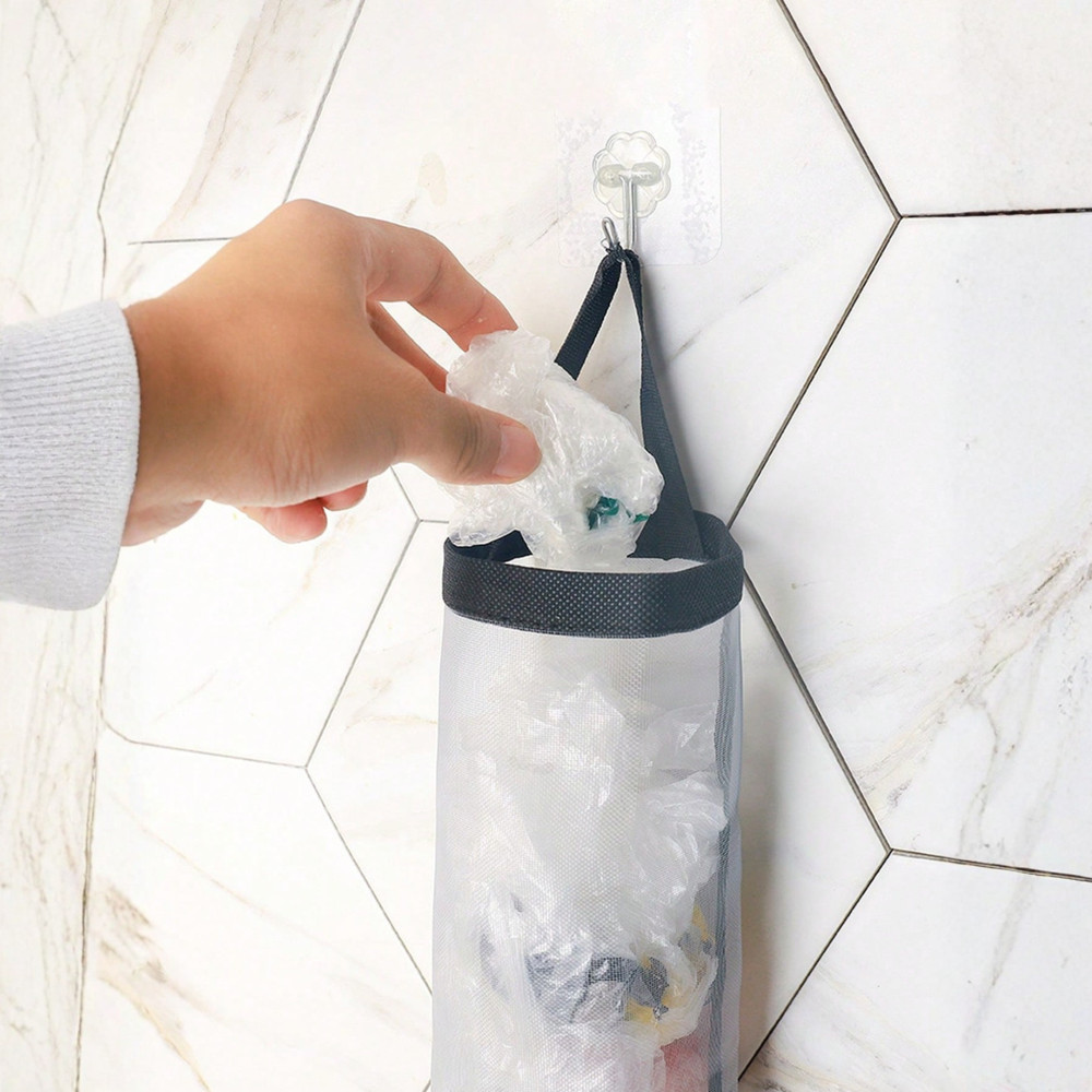 1pc Wall-Mounted Plastic Bag Dispenser Rack Organizer Kitchen Accessories