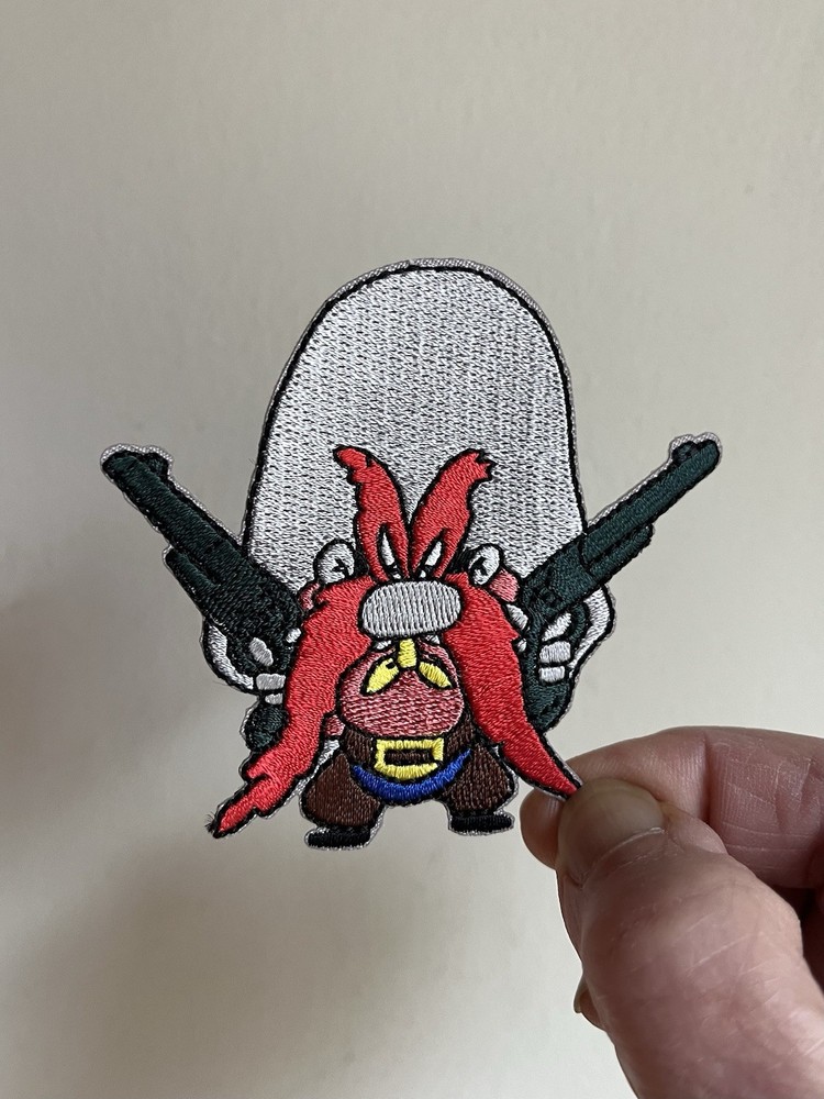 Yosemite Sam Iron On Patch Red Yellow Silver Green Black Embroidered Comic