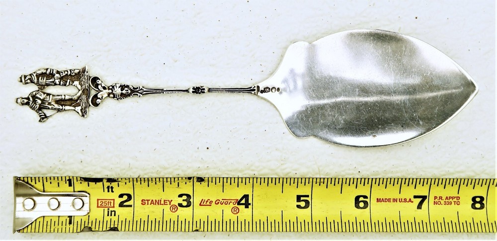 Dutch Netherlands Solid Silver Server wth Two Figure Handle End Hallmarked A.P