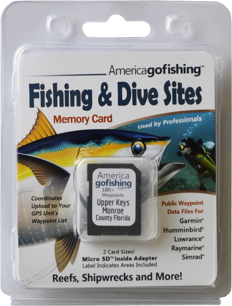 Upper Keys Monroe County Fishing & Dive Sites Memory Card