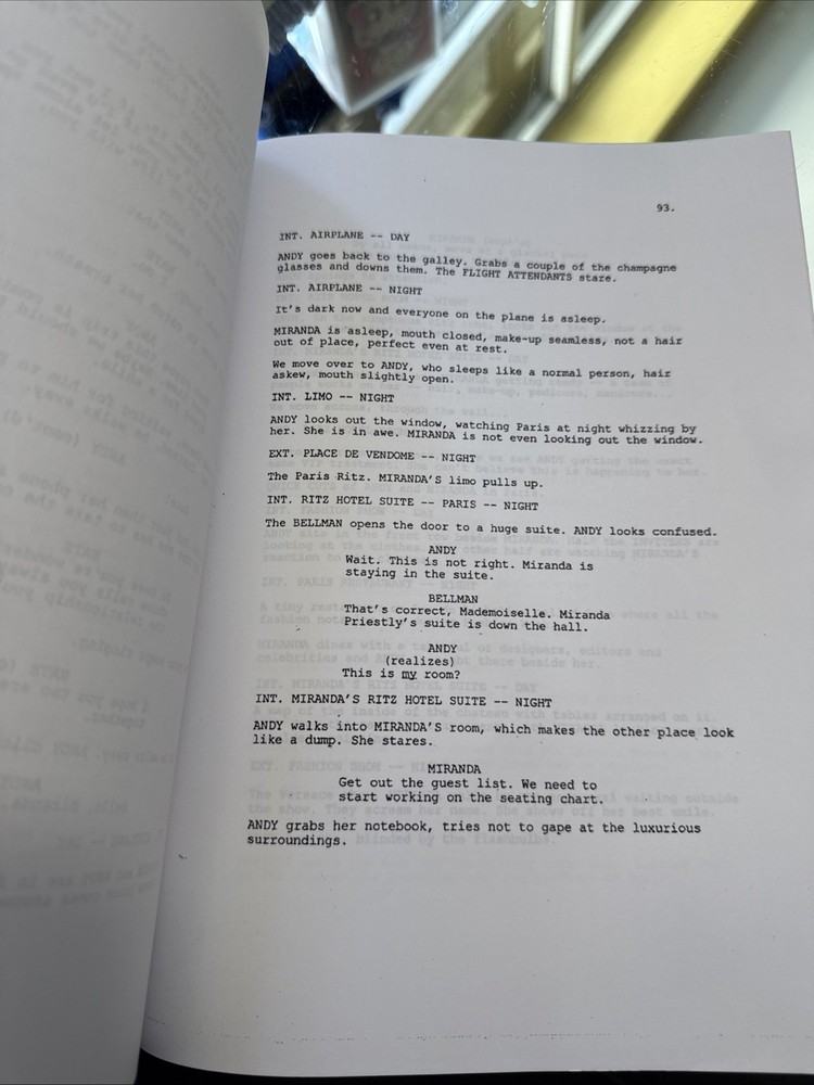 The Devil Wears Prada 2006 Original Screenplay Script Meryl Streep Ann Hathaway