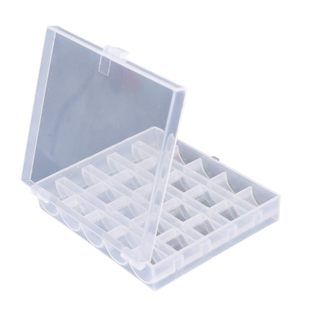 Sewing Bobbin Storage Box 25 Slot Plastic Organizer Case 2 Pack
