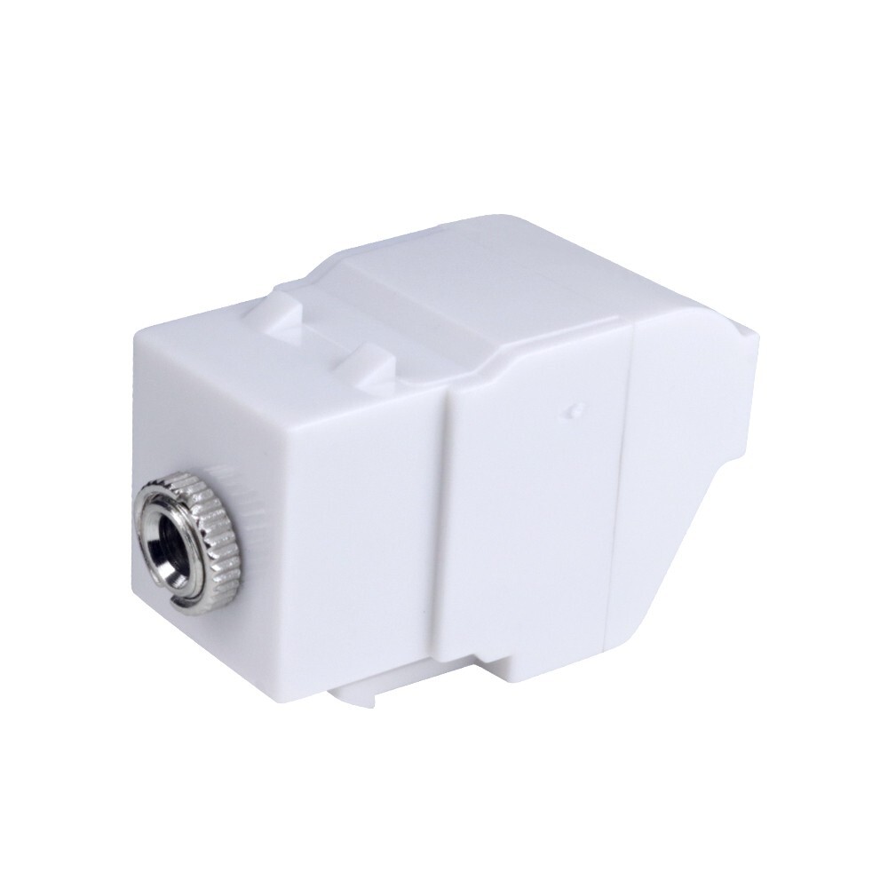 Construct Pro Keystone Jack 1/8-inch Stereo Mini Plug (White)