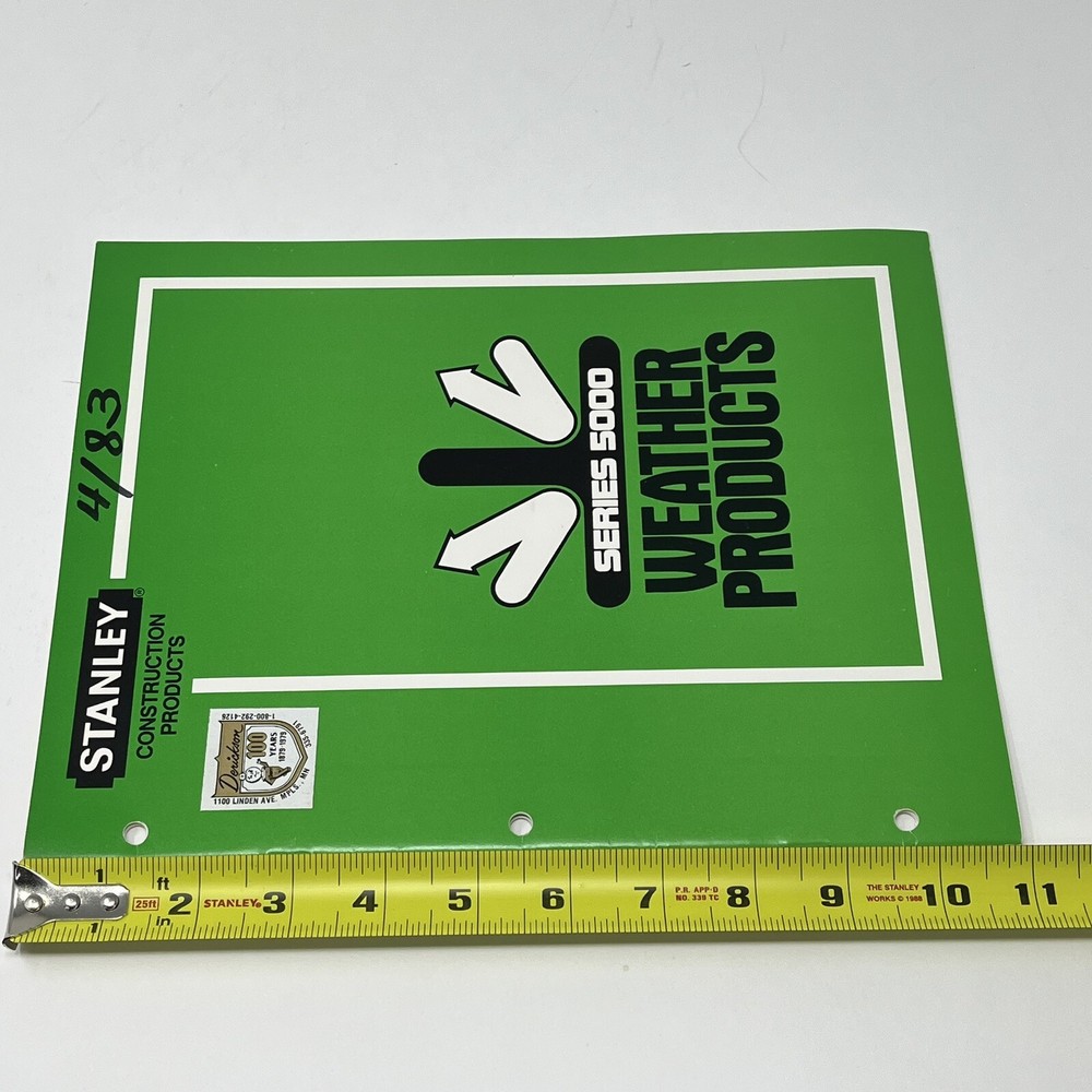 1983 Stanley Tools Hardware Construction Weather Products Series 5000 Catalog