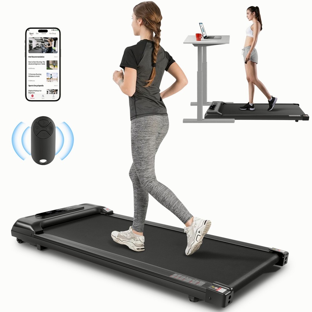 Walking Pad Treadmill Electric Under Desk Flat Treadmill Quiet w/ Remote Control