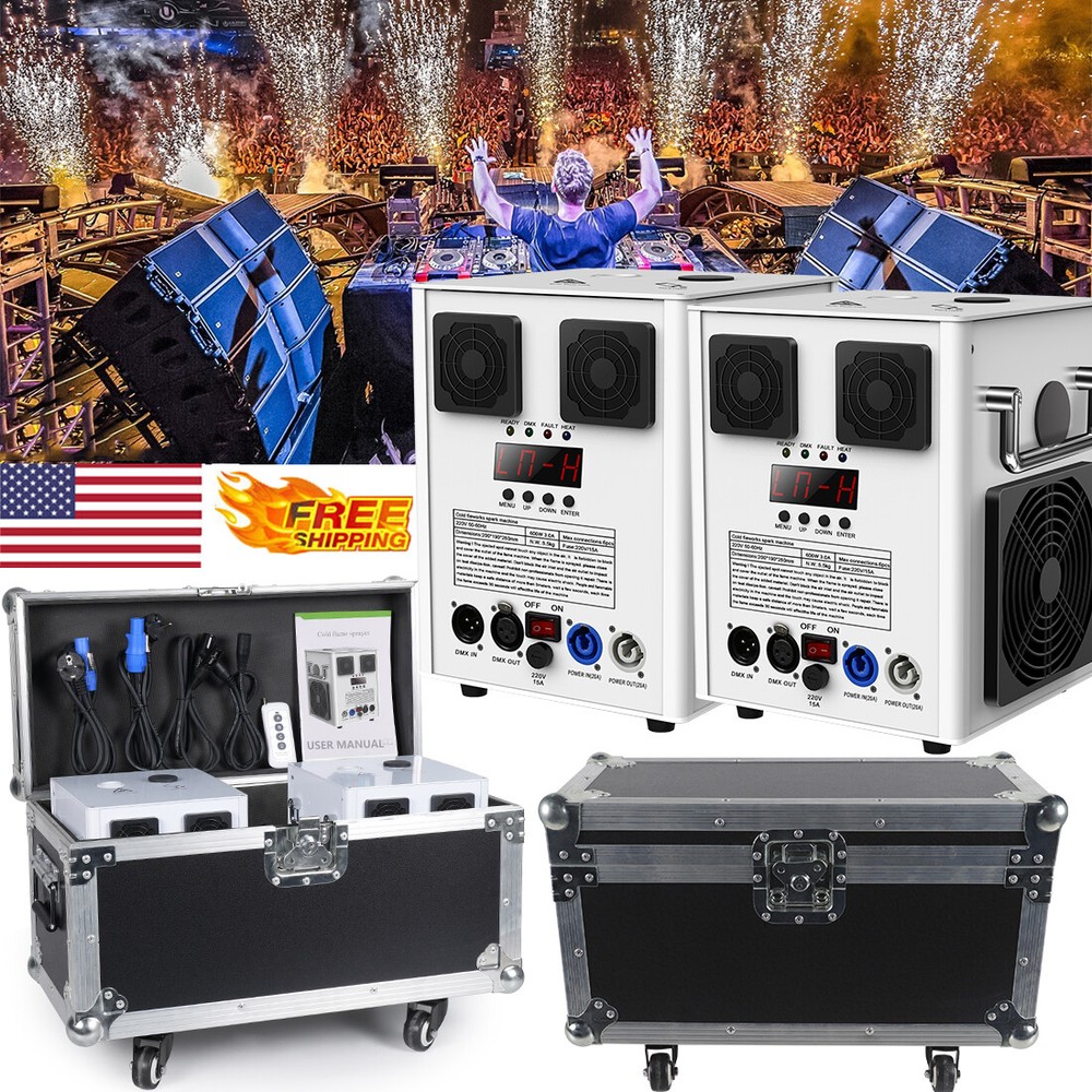 700W Cold Spark Machine Stage Effect Firework Machine Wedding w/Flight Case