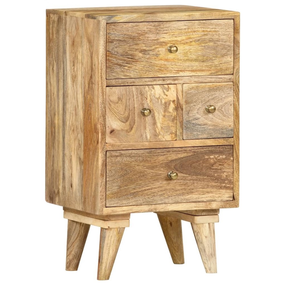 Bedside Cabinet Brown Solid Mango Wood Medium Bedside Cabinet