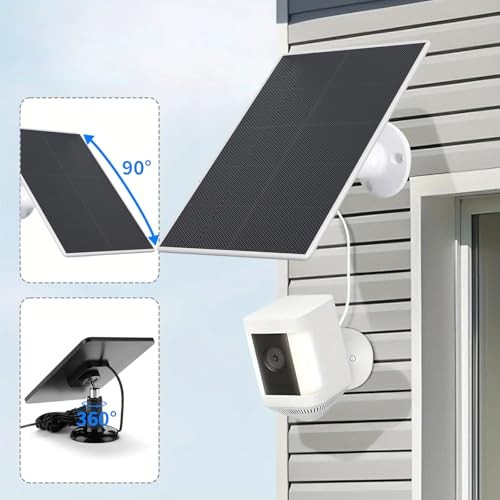 Solar Panel for Ring Camera, 4W Solar Charger Compatible with Black-1Pack