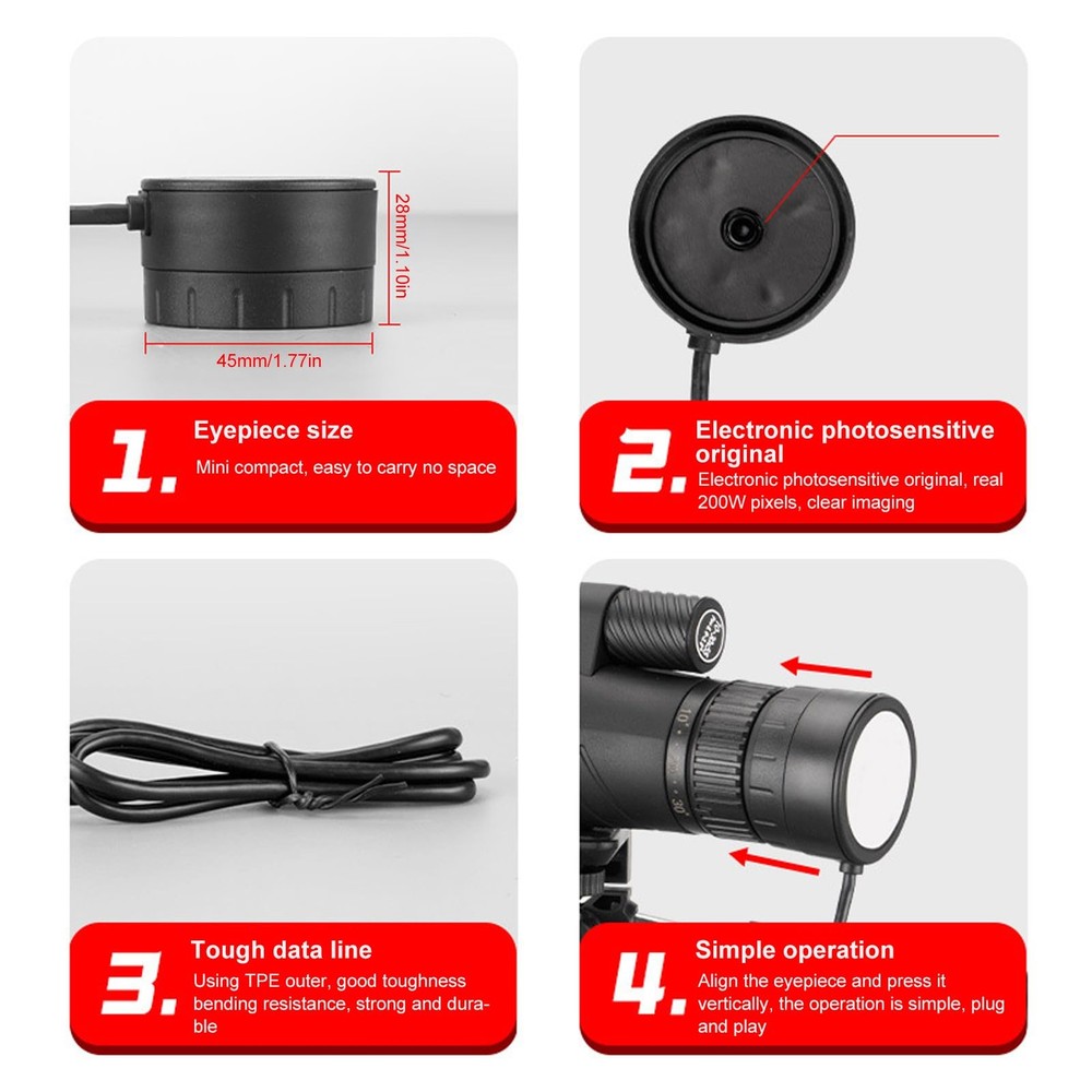 Electronic Eyepiece , Digital Telescope Eyepiece, Easy Installation Electroni...