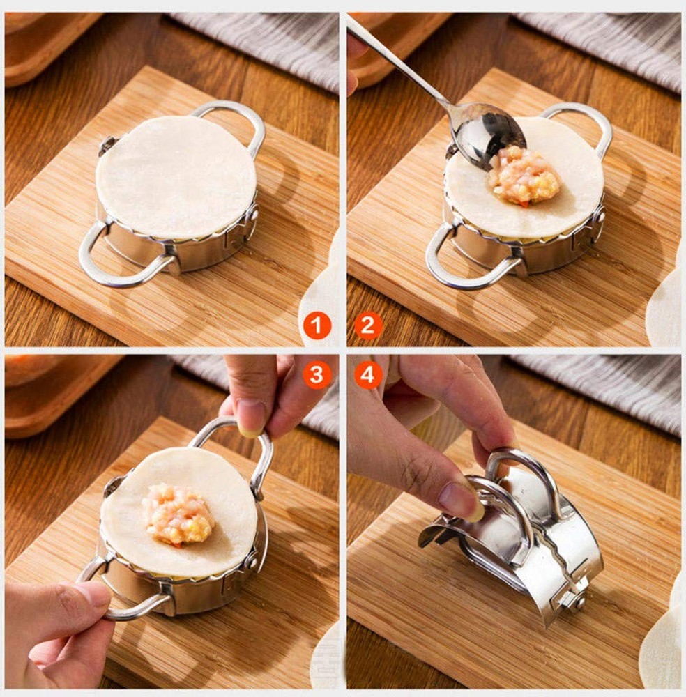 Dumpling Maker - Press/Stainless Steel Empanada Press/Pie Silver
