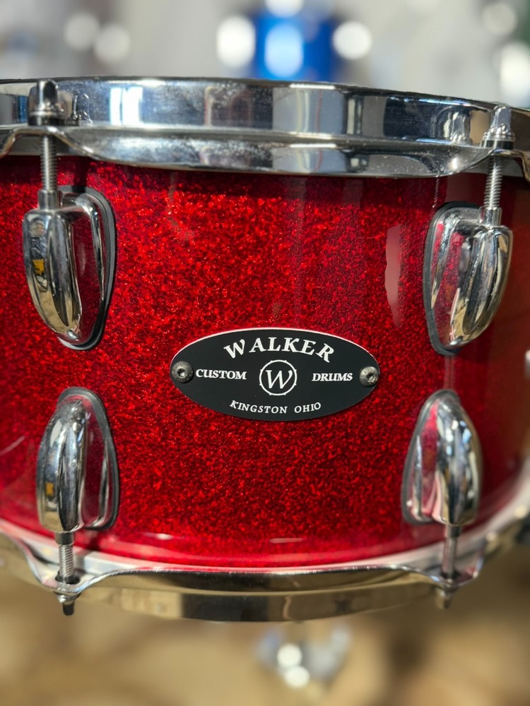 Walker Custom Drums Red Sparkle 14x7 Snare Drum