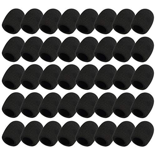 40 Pack Foam Mic Covers - Handheld Microphone Windscreen, Black Sponge Shield