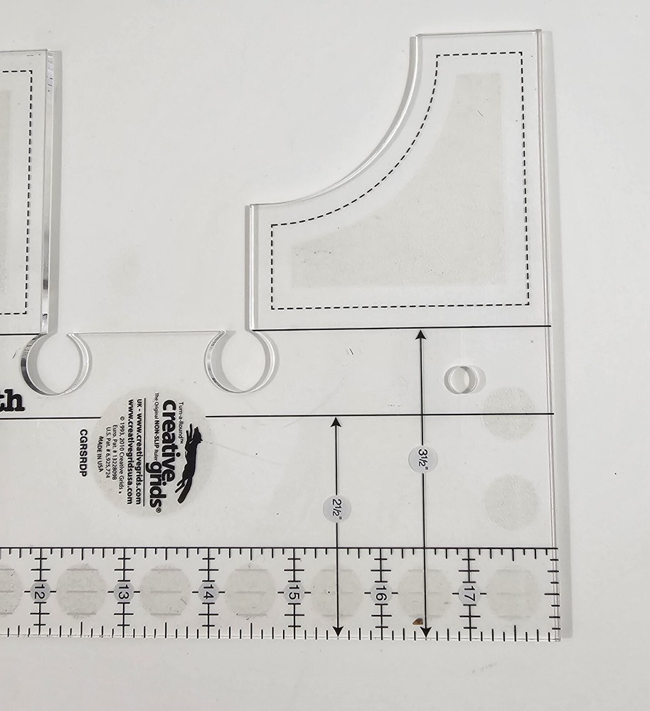 Creative Grids Non-Slip Drunkard's Path Strip Ruler 3" Finished