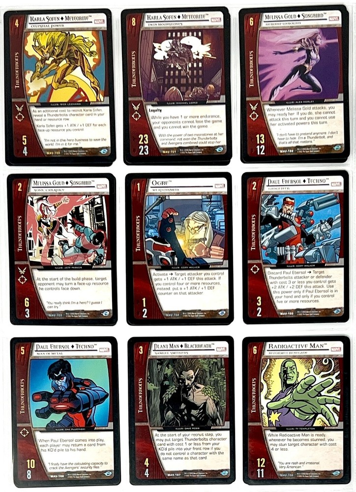 VS System Marvel The Avengers 2005 MAV 220/220 COMPLETE SET LP-NM