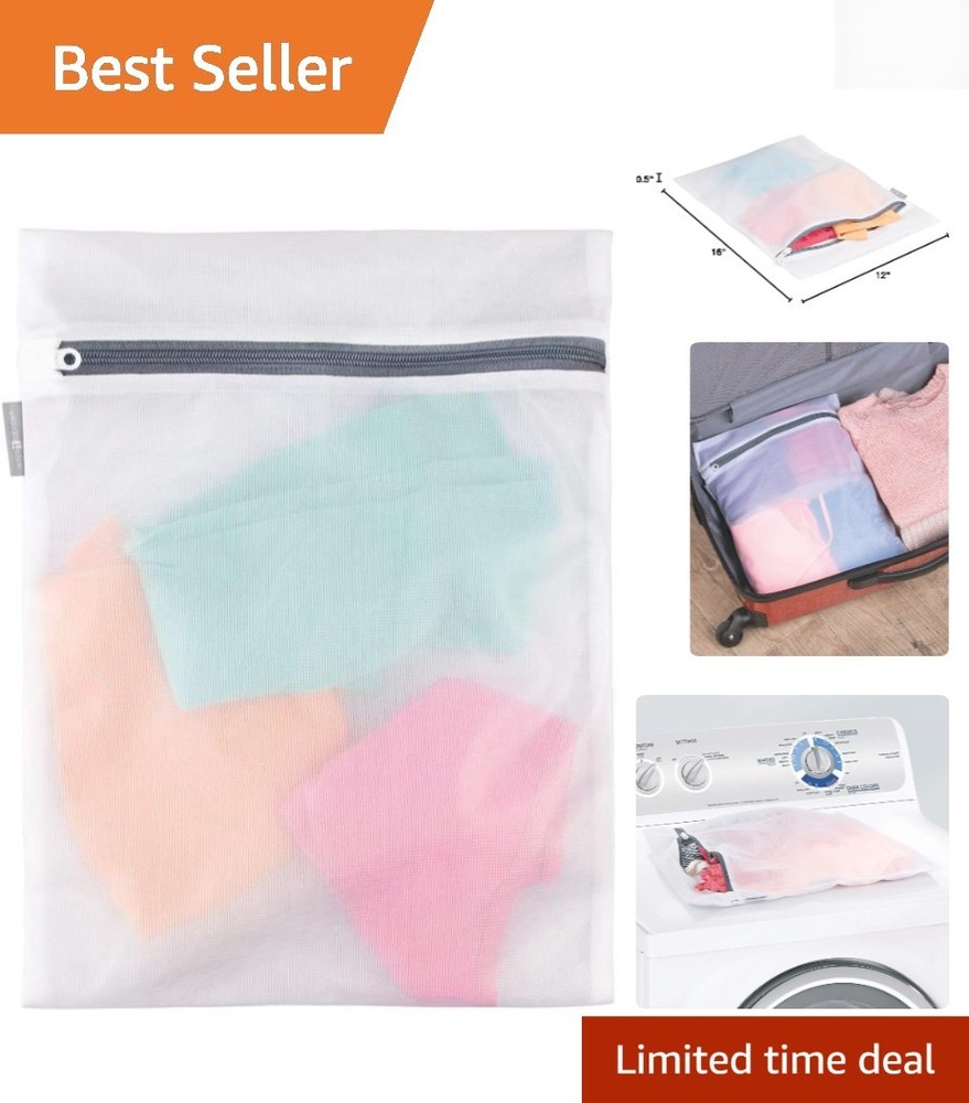 Compact Medium Mesh Laundry Bag for Delicates - Durable & Reusable Design