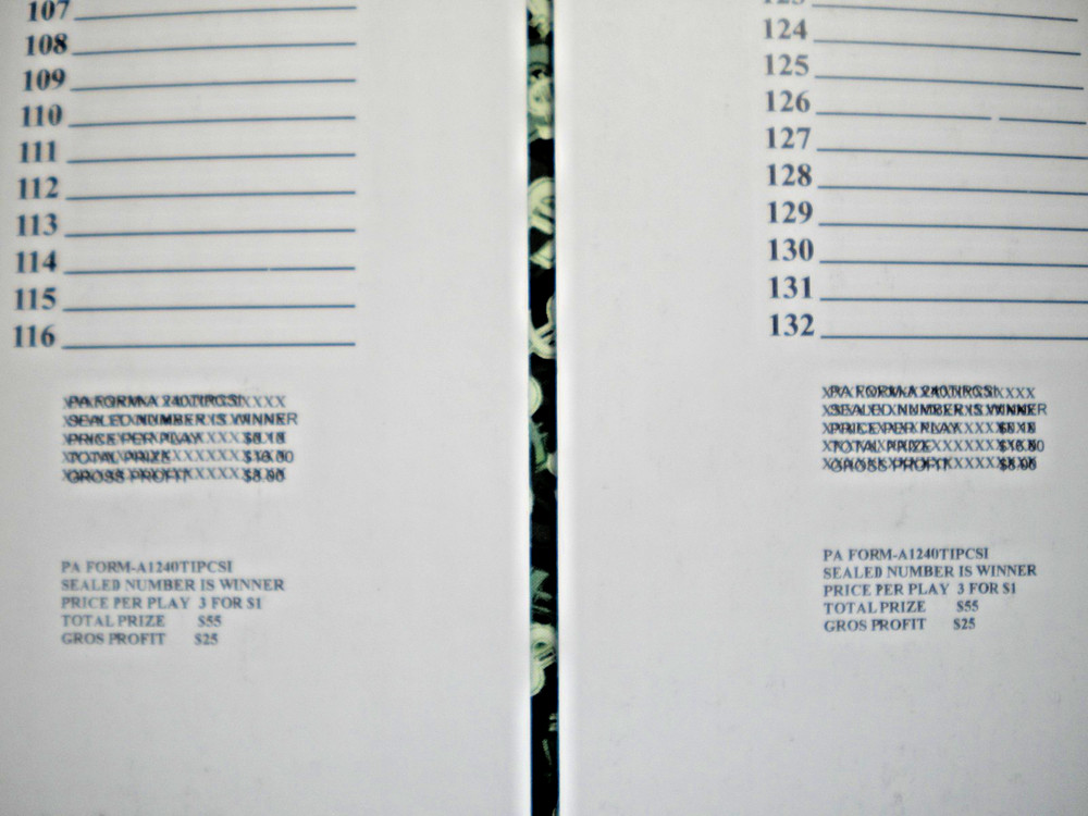 2 Lot ~ 240 3Ticket @ $1 REGULAR "NOT Sure" TIPBOARD {101-132} PullTab JarTicket