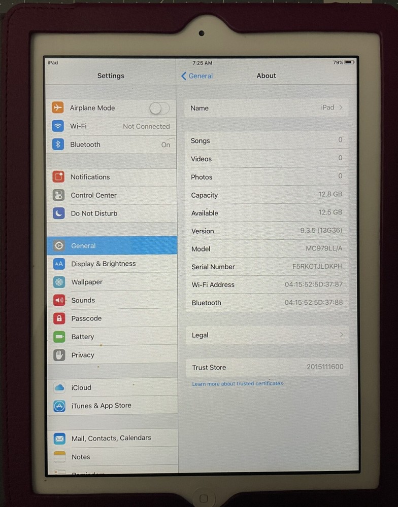 Apple Ipad Tablet A1395 MC979LL/A