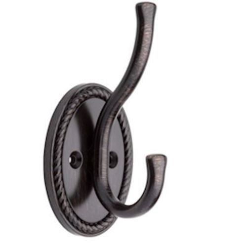 Roped Edge Design Coat and Hat Hook Venetian Bronze