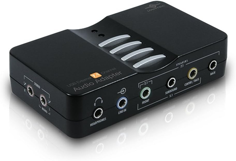 USB External 7.1 Channel Audio Adapter Black
