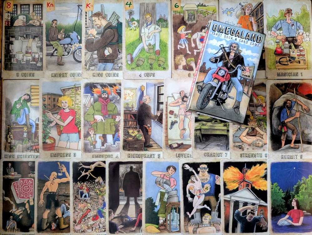 Omegaland Tarot Deck & Card Game OOP RARE Dystopian Future Post-Apocalyptic