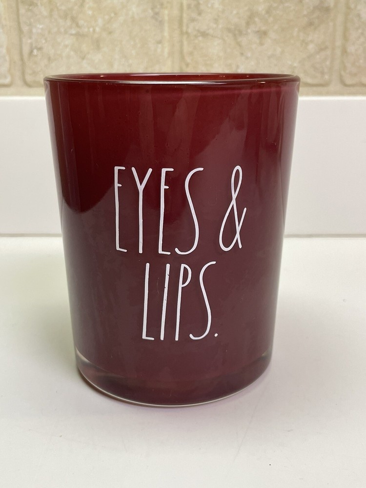 Black Rae Dunn "EYES & LIPS" 5" Jar/Holder