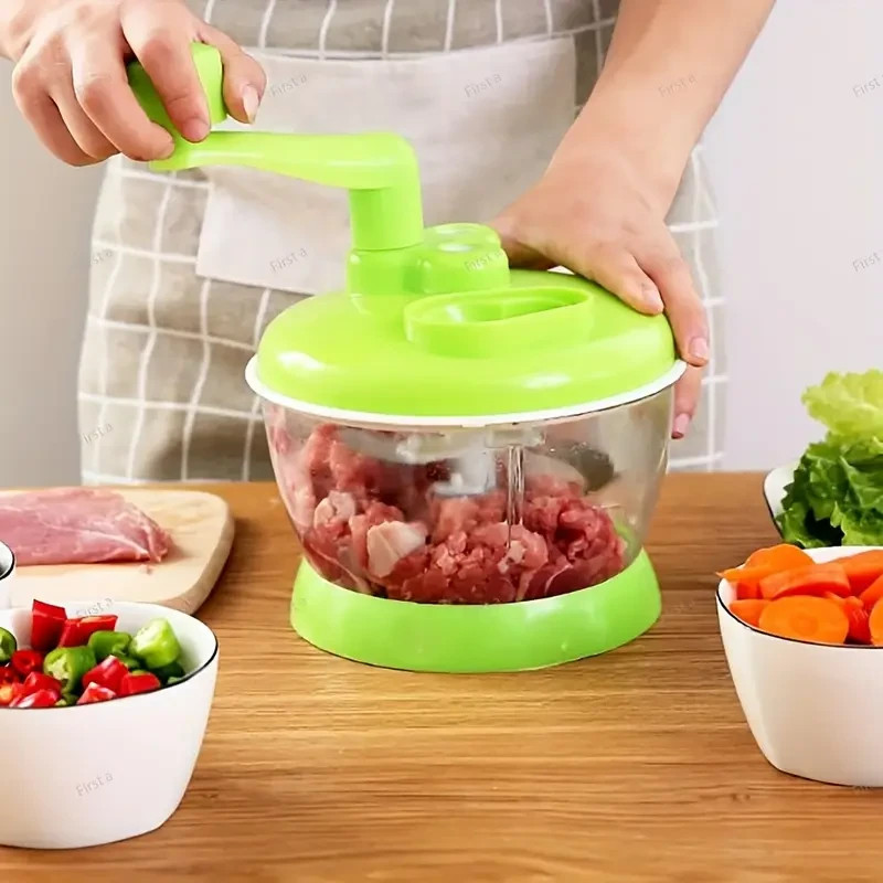 WHITE manual chopper is multi-functional w/ slicer, blender & salad spinner (B1)