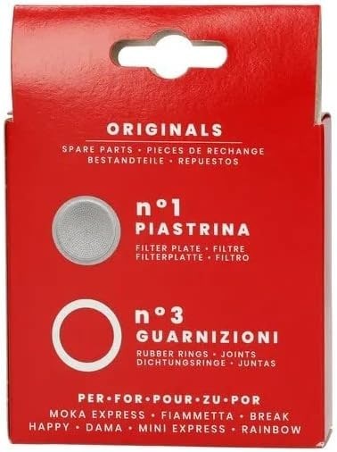 Bialetti Moka Express 6 Cup Replacement Filter and 3 Gaskets