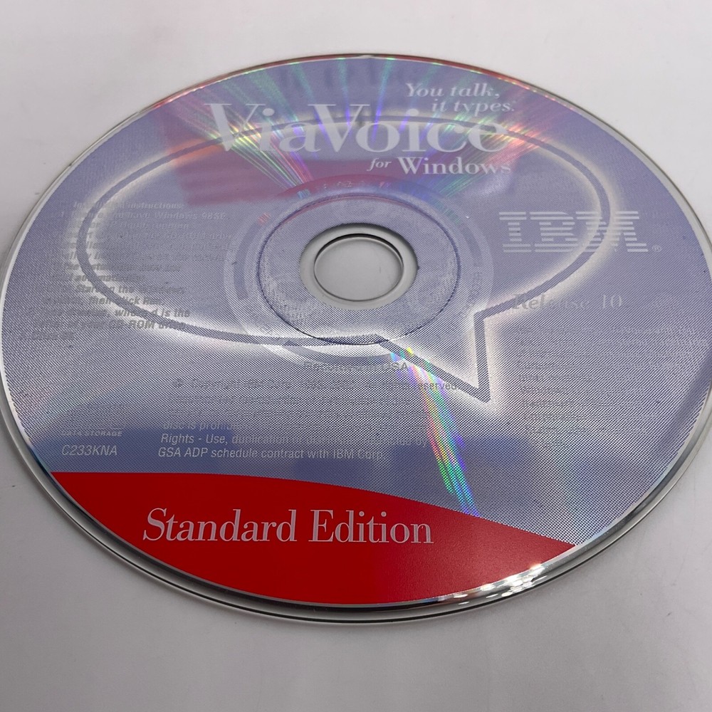 IBM ViaVoice for Windows Release 10 Standard Edition CD Software Manual 2002