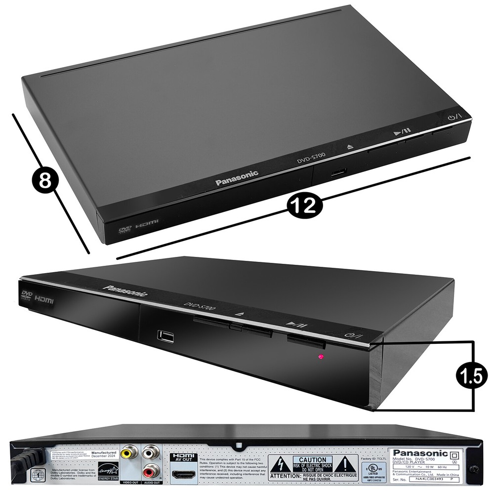 Panasonic DVD Player DVD-S700 Remote Control Cable USB Flash Drive 64GB