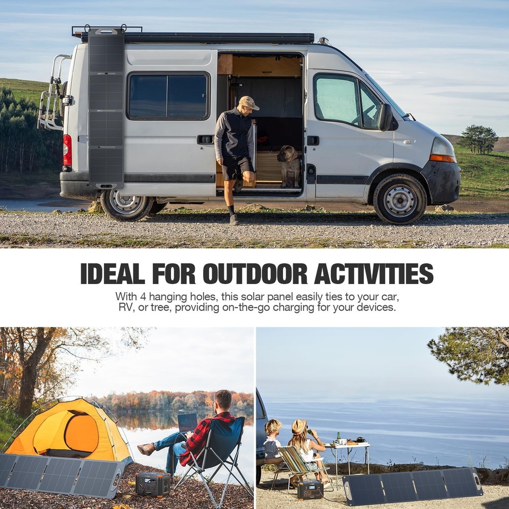 120W Foldable Solar Panel 5.7lbs IP65 for Generator