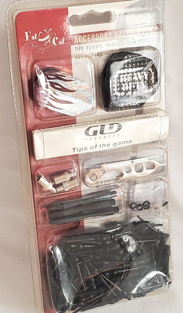 Fat Cat Soft Tip Dart Accessory Value Pack Tips Flights Washers Sealed Pkg Issue