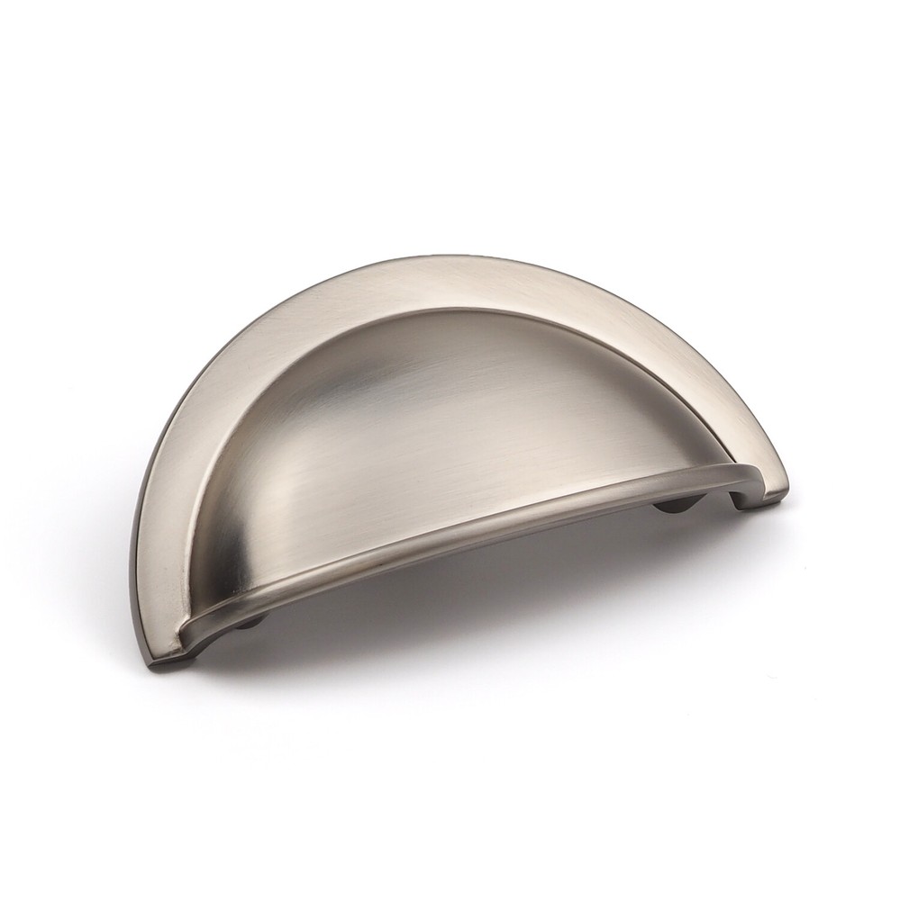 Nickel Kitchen Cupboard Handle Cup Pull Knobs Brushed Shaker Door Drawer Cabinet