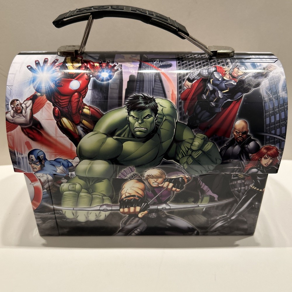avengers tin lunch box vintage