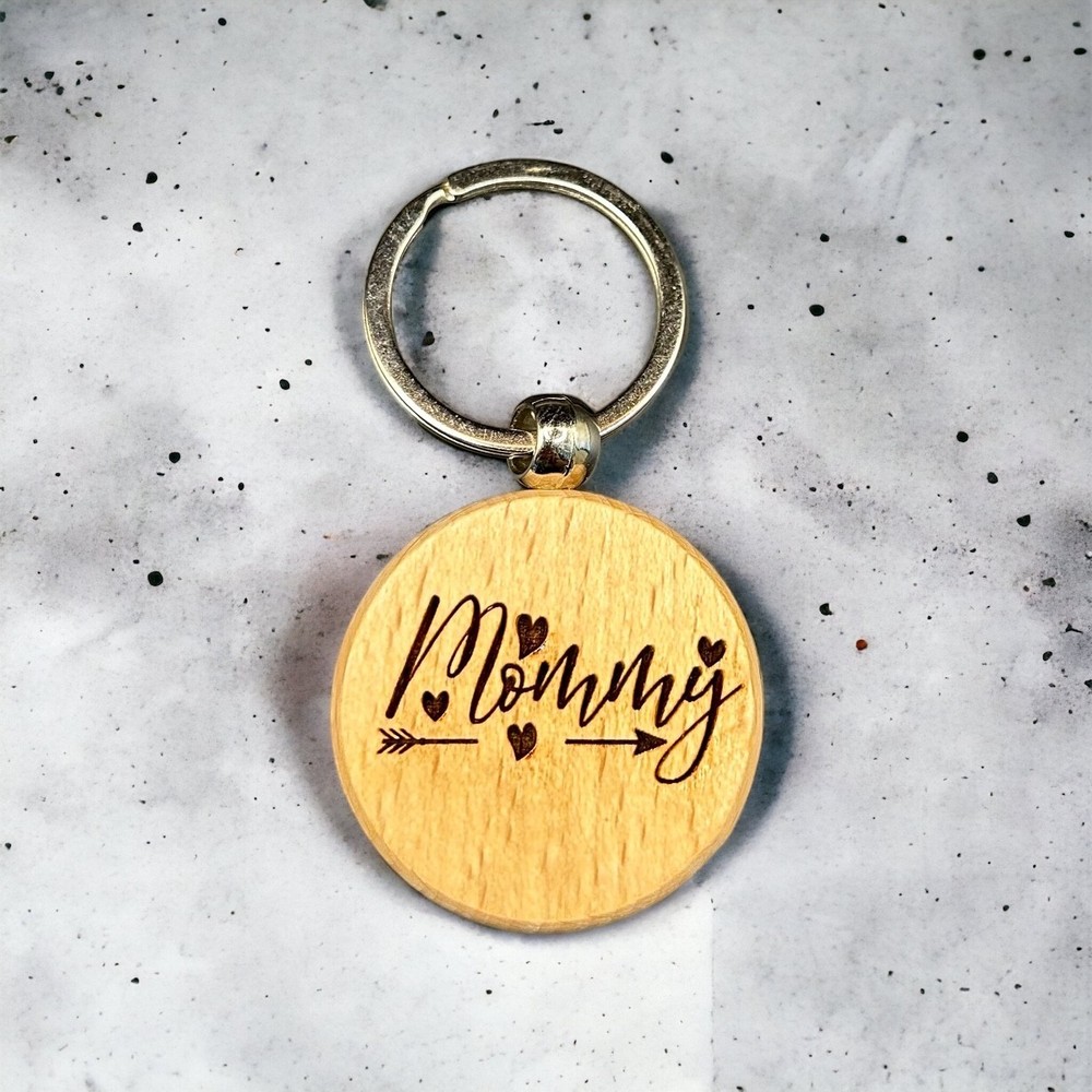 Mommy Wooden Keychain