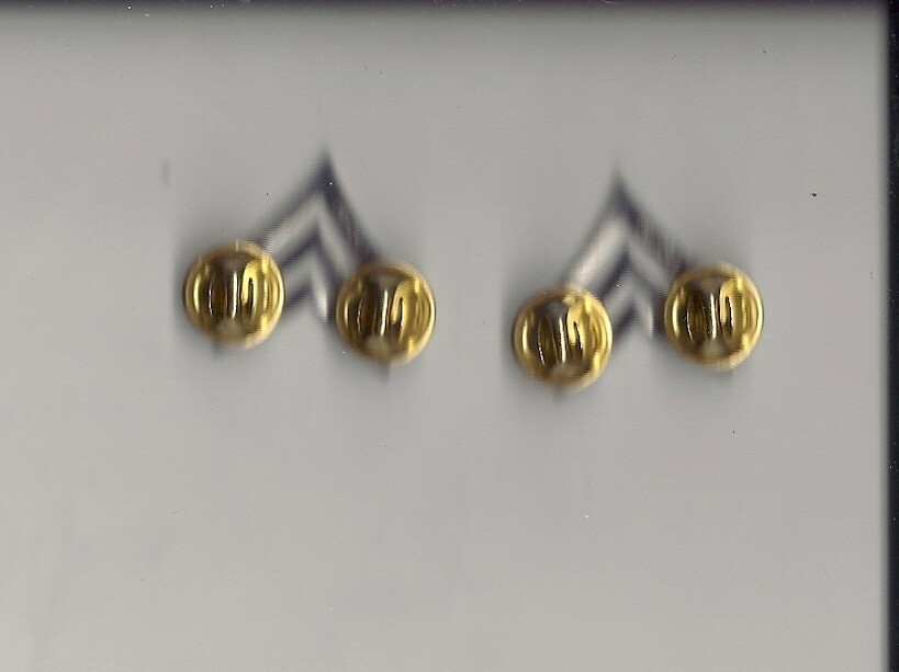 Silver colored Sergeant Sargent SGT rank insignia