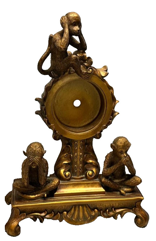 Vintage Three Wise Monkeys Mantel Clock (NO CLOCK) - PREOWNED