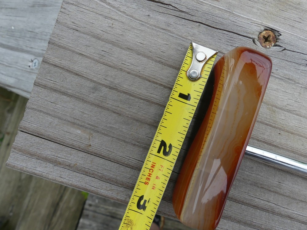 Vintage Corkscrew with Polished Agate Stone Handle Barware 4.25"