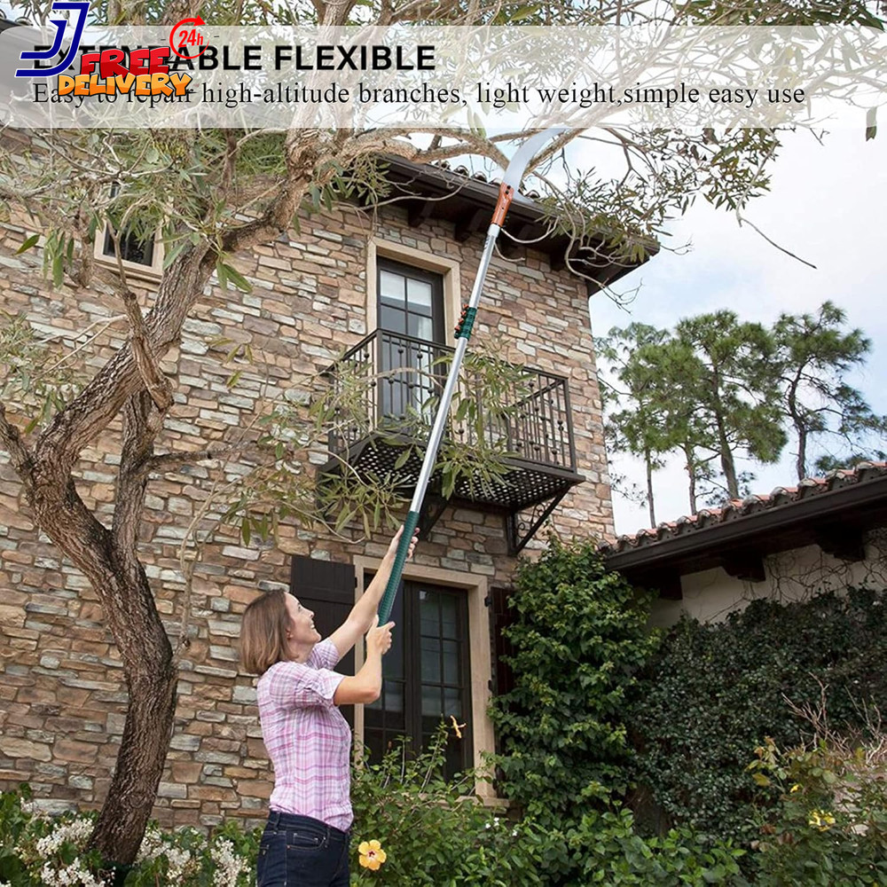 Tree Pruner Pole Saw Manual Extendable Long Tree Pruner Pole Pruning Saw 18Ft