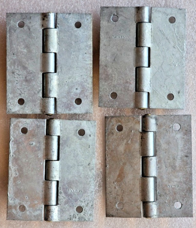 4 Hinges 3 1/2 X 3 Galvanized Steel