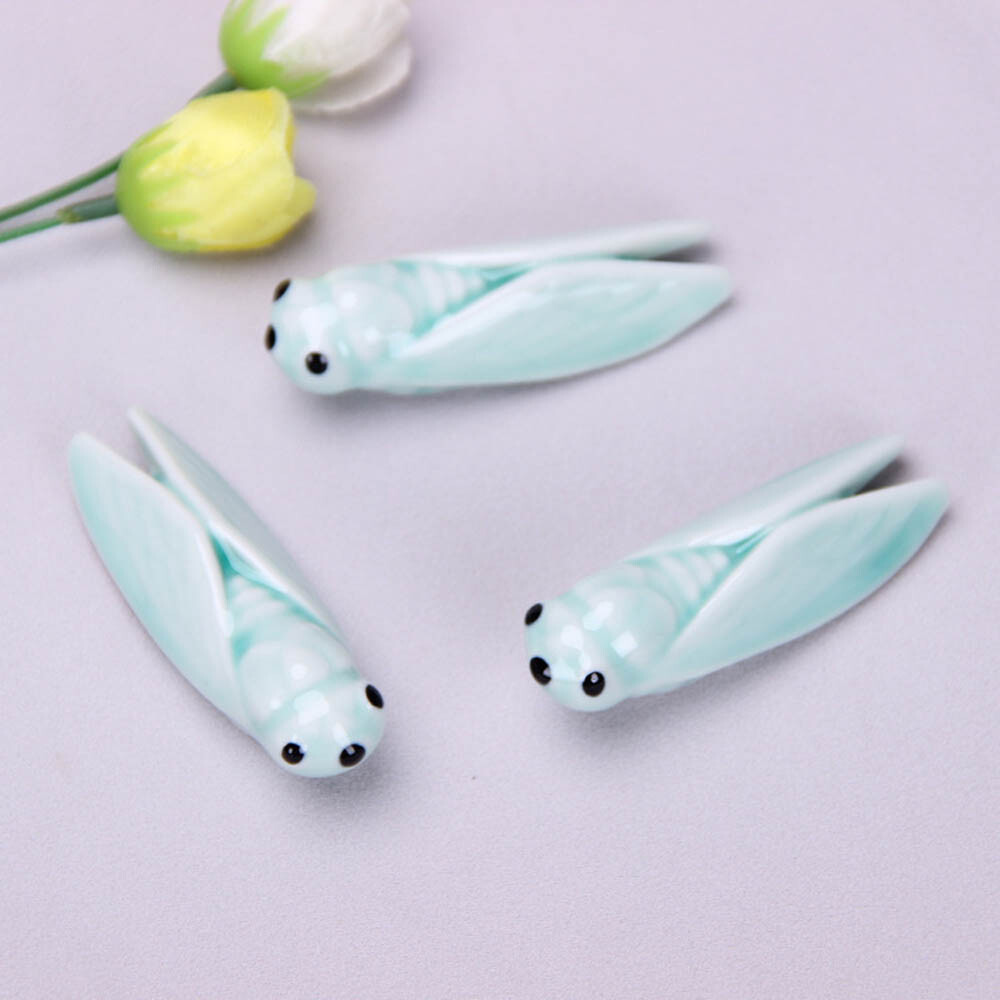 Cicada Porcelain Chopstick Rest Rack Stand Spoon Fork Ceramic Holder Tray Mount