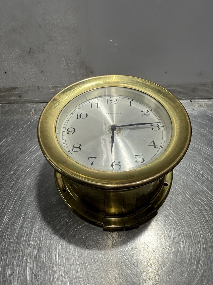 Brass Hamilton Electronic Quartz Maritime Ship's Bell Clock Does Not Run