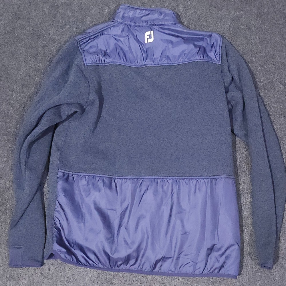 Footjoy Heather Yoke 1/2 Pullover Mens Large Navy Blue Golf Performance Midlayer