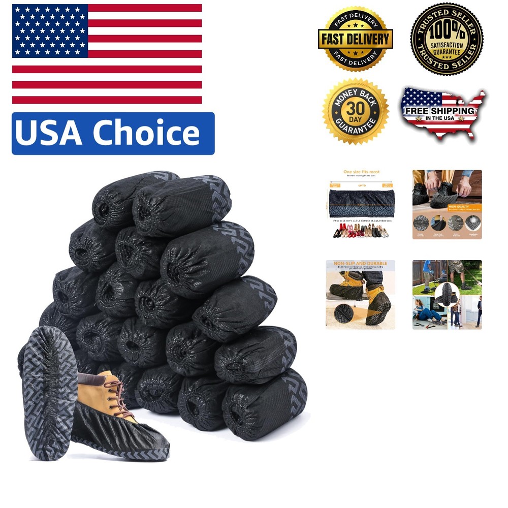 Multi-Purpose Disposable Boot Covers - 200 Pack, Comfy & Waterproof Protection