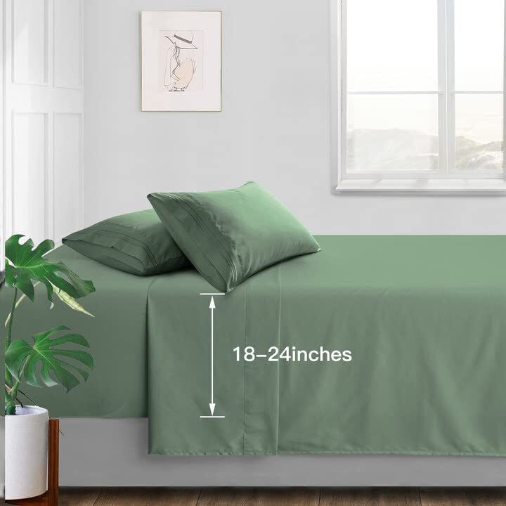 Manyshofu Extra Deep Pocket Queen Sheet Sets - Hotel Luxury 1800 Thread Count