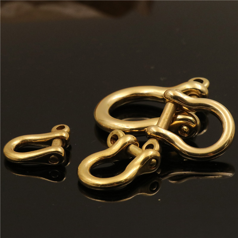 5Pieces Solid Brass D-Bow Shackle Screw Pin Attach Keychain Hook Leather Craft